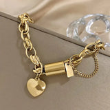 Srdcový Chunky Náramek | Zlato